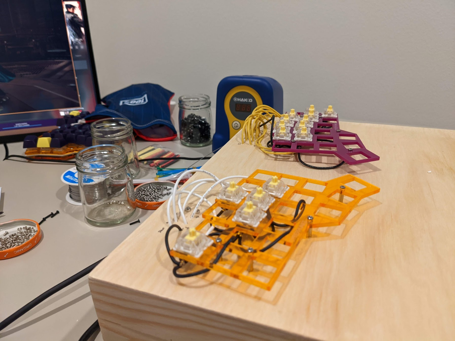 EVO hitbox controller workbench build with acrylic plates and wiring